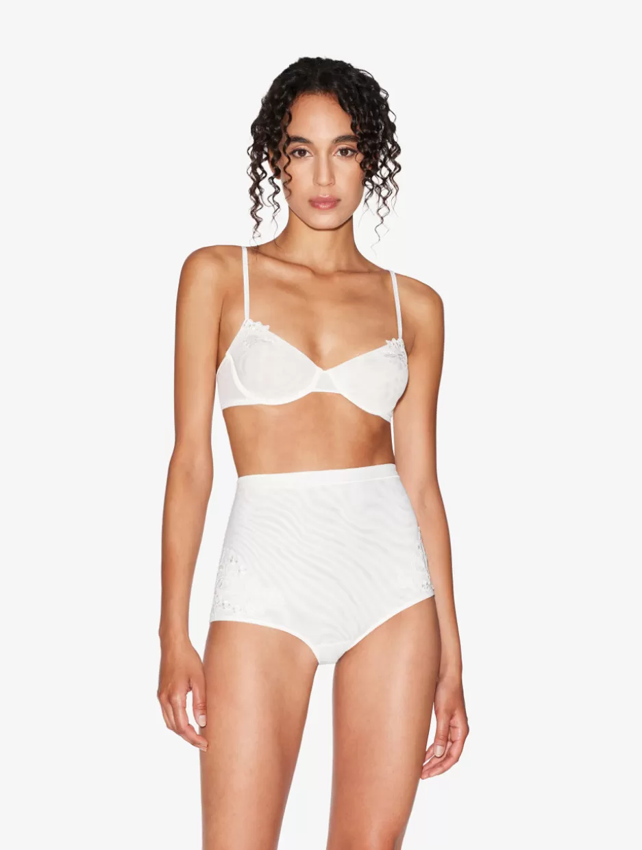 High-waist | Shapewear-La Perla High-waisted Briefs In Stretch Tulle Off-White