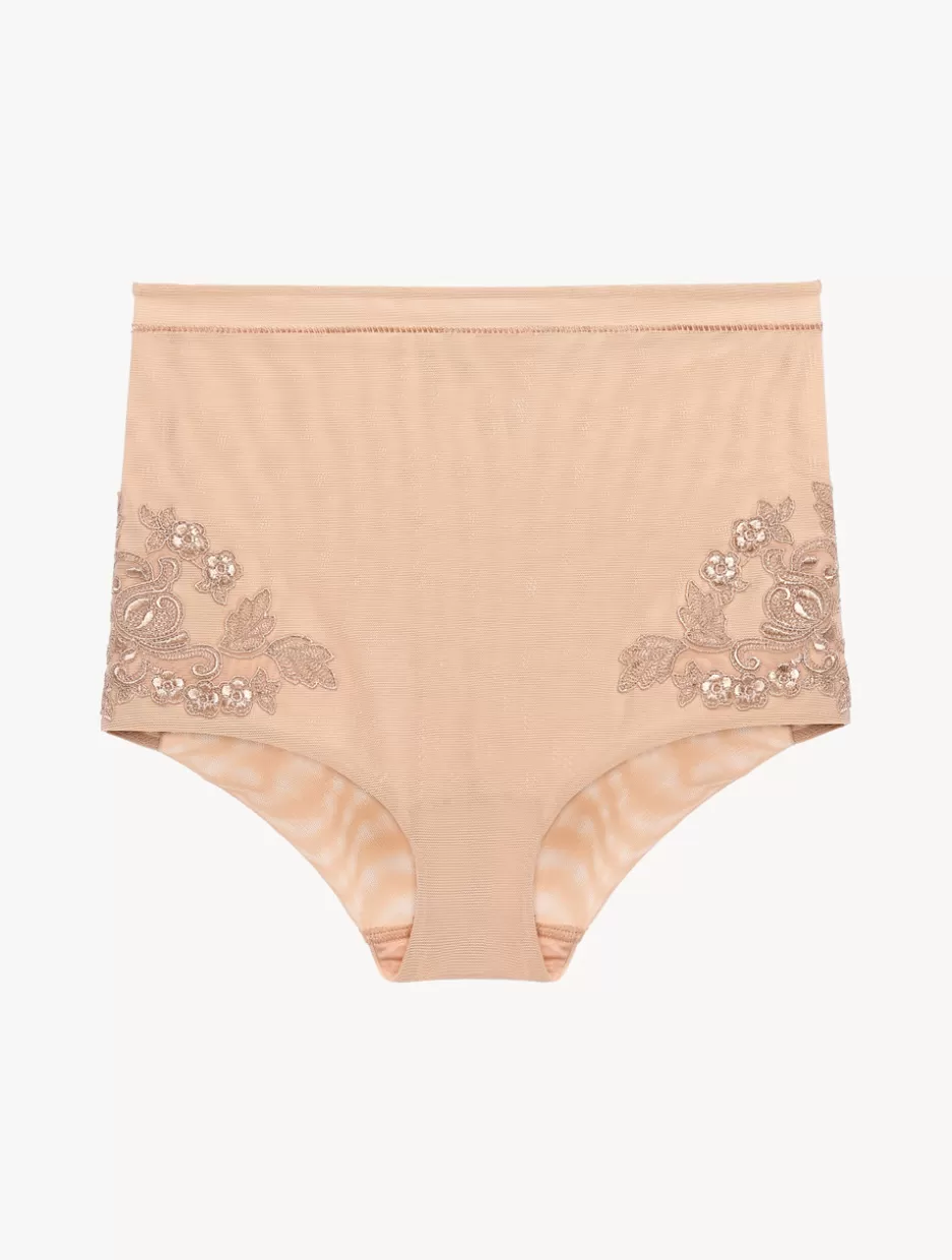 High-waist | Shapewear-La Perla High-waisted Briefs In Sand Stretch Tulle Nude