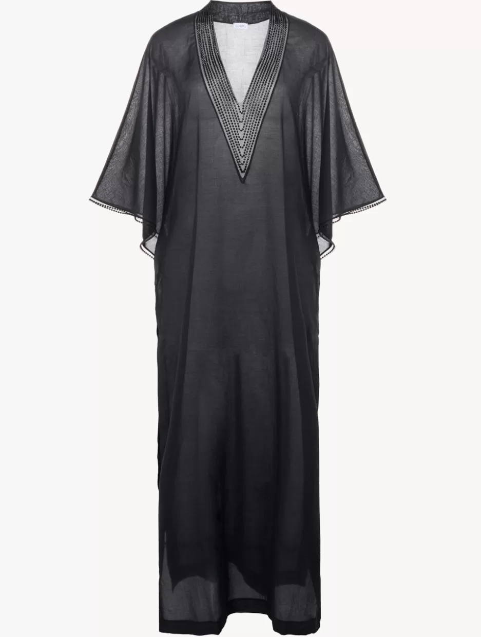 Beach Coverups-La Perla Kaftan In With Beading Black