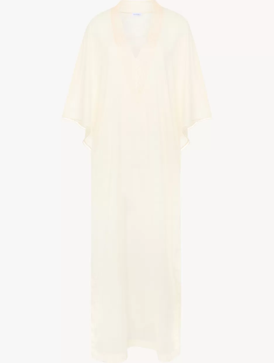 Beach Coverups-La Perla Kaftan In Champagne With Beading Beige