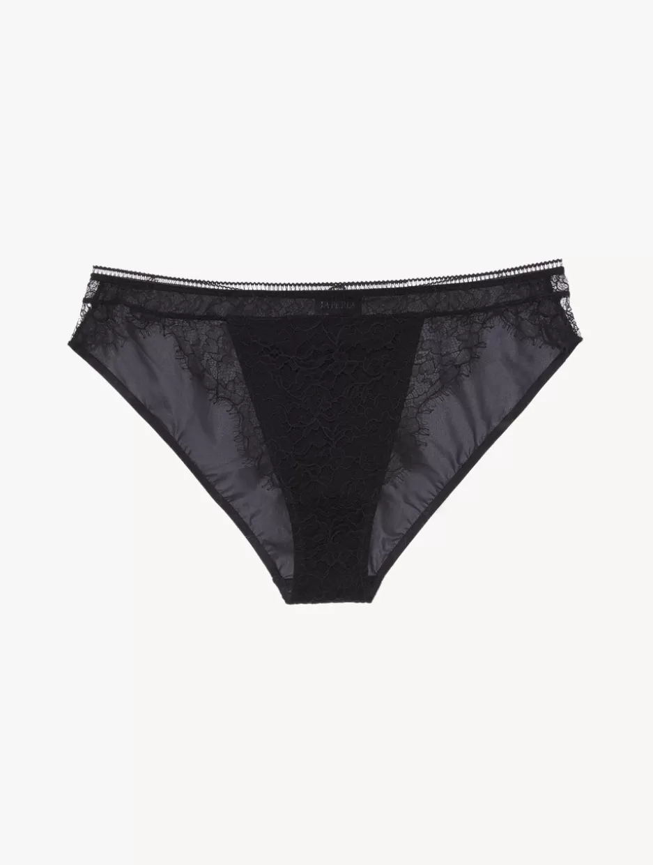 Mid-rise-La Perla Lace Brief In Onyx Black