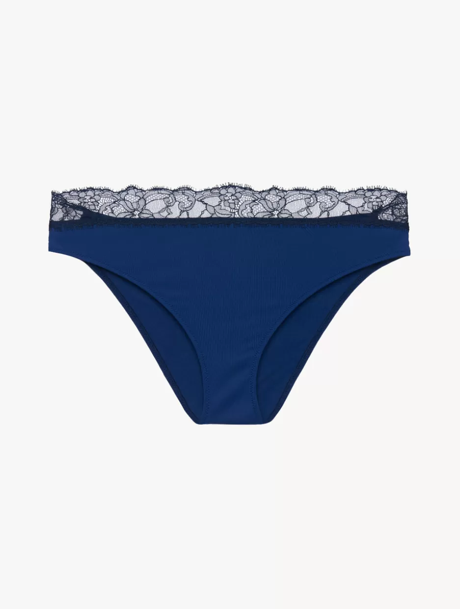 Mid-rise-La Perla Lace Medium Brief In And Grey Blue