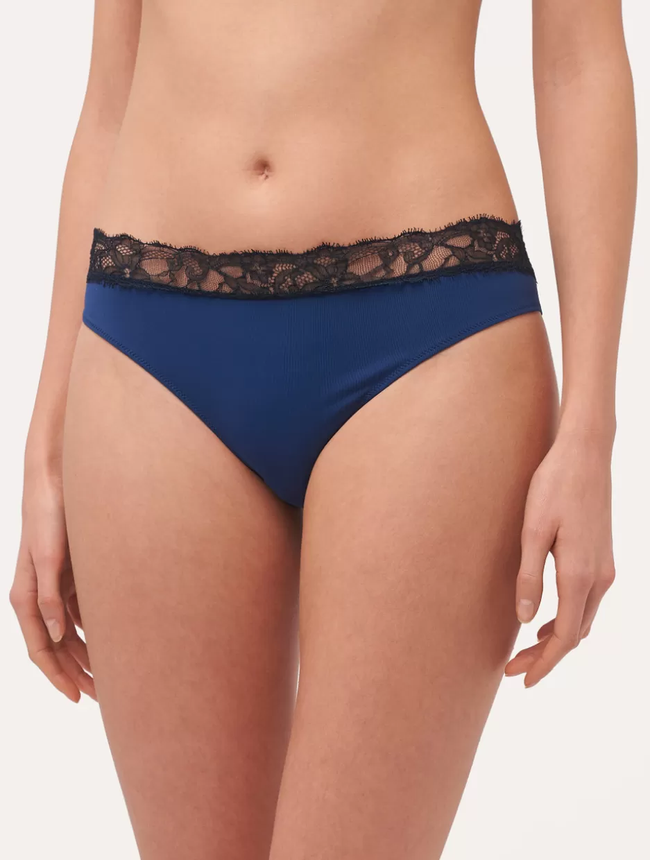 Mid-rise-La Perla Lace Medium Brief In And Grey Blue