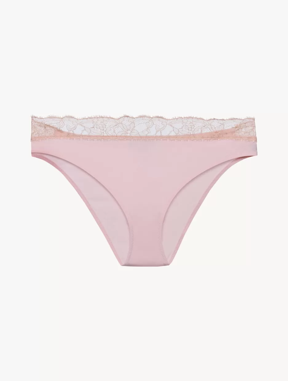 Mid-rise-La Perla Lace Medium Brief In Powder Pink And Sand Powderpink