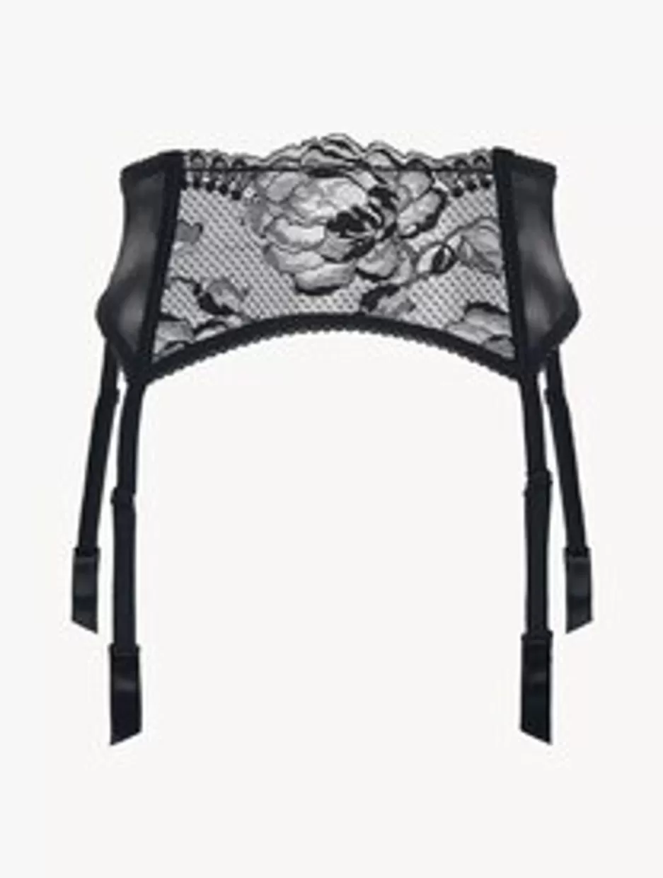 Garter Belts-La Perla Lace Suspender Belt In Black