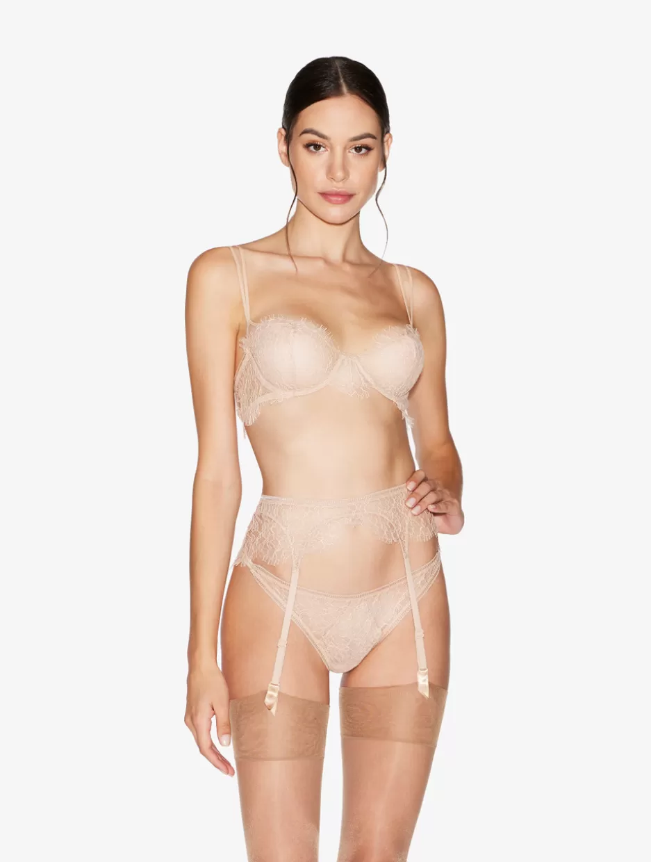 Garter Belts-La Perla Lace Suspender Belt In Oak Blush Neutral