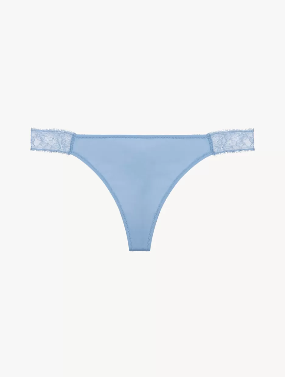 G string & Thong-La Perla Lace Thong In Azure