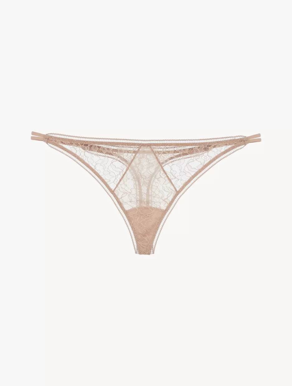 G string & Thong-La Perla Lace Thong In Oak Blush Neutral