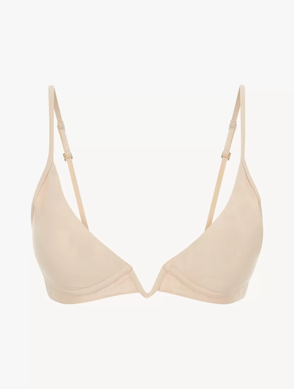 Bralette | Padded-La Perla Latte-coloured Non-wired Padded Triangle V-bra Nude