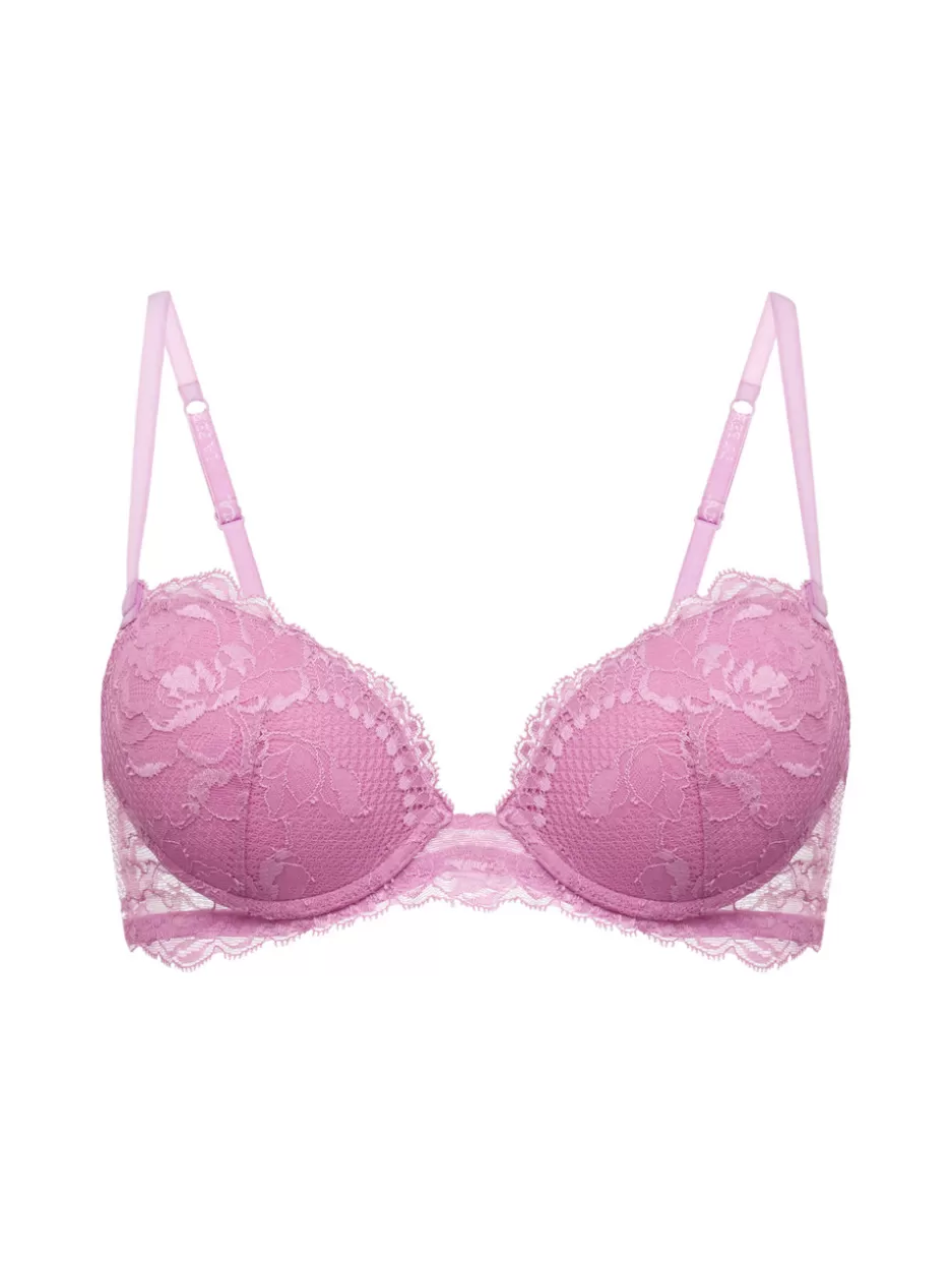 Padded | Push-Up-La Perla Lilac Rose Lace Push-up Bra Purple