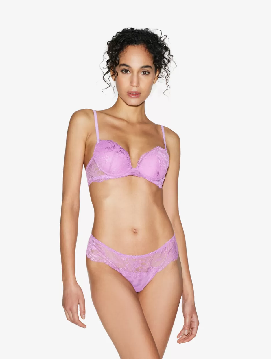 Padded | Push-Up-La Perla Lilac Rose Lace Push-up Bra Purple