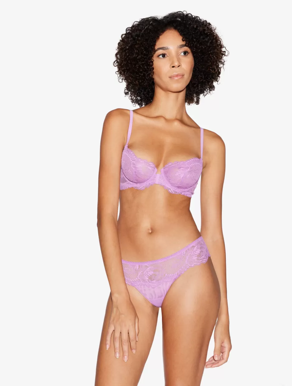 Balconette-La Perla Lilac Rose Lace Balconette Bra Purple