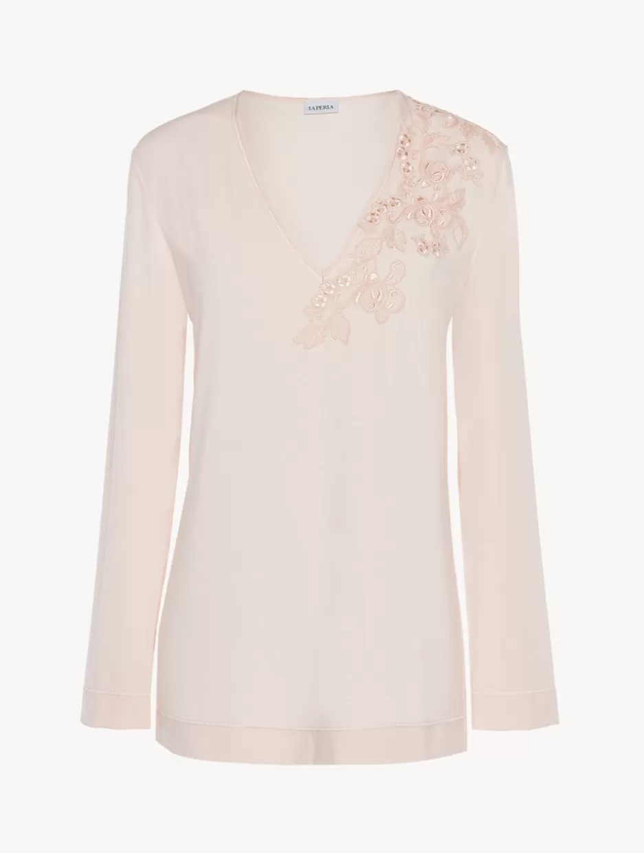 Camisoles | Pajamas-La Perla Long-sleeved Top In Modal Pink