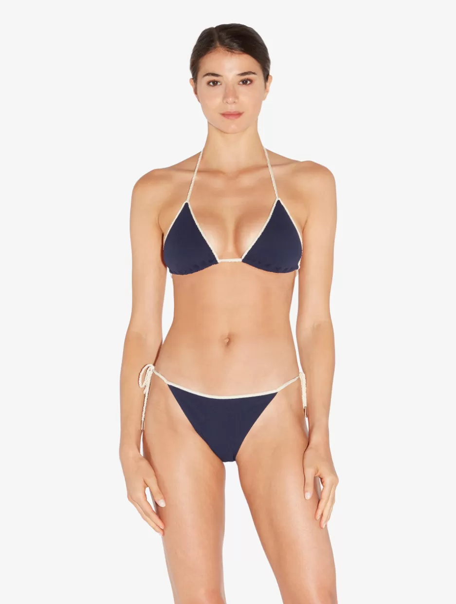 Bikinis-La Perla Monogram Bikini Brief In Navy Blue