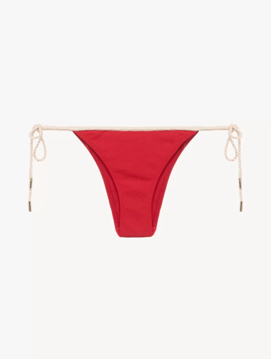 Bikinis-La Perla Monogram Bikini Brief In Red