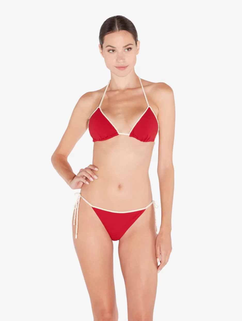 Bikinis-La Perla Monogram Bikini Brief In Red