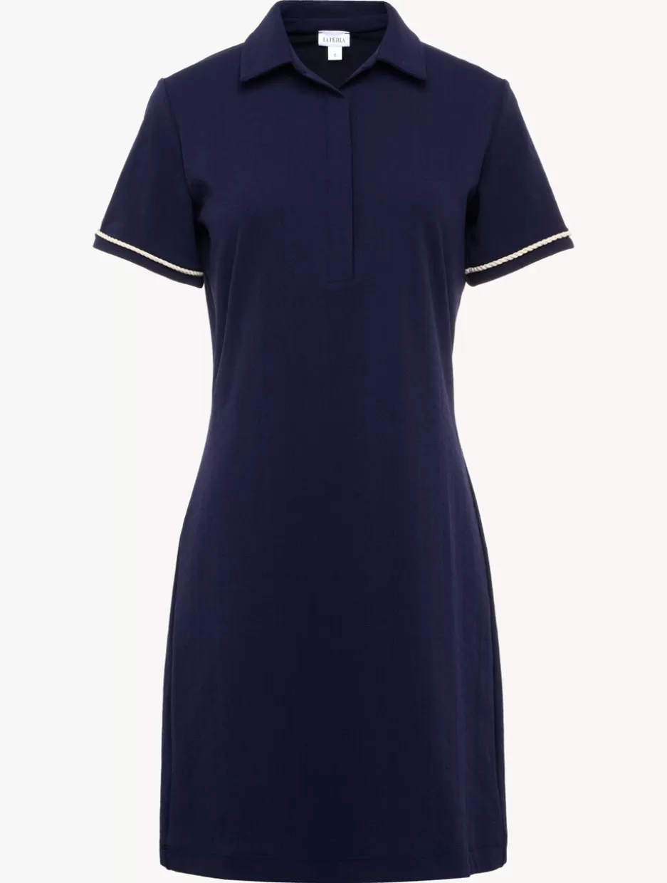 Beach Coverups-La Perla Monogram Polo Dress In Navy Blue