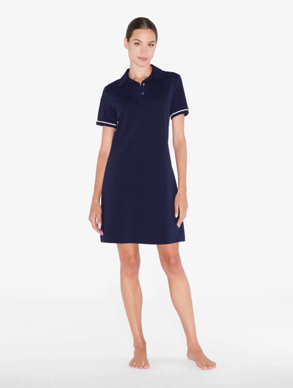 Beach Coverups-La Perla Monogram Polo Dress In Navy Blue