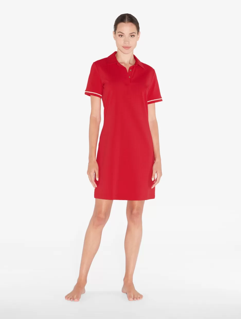 Beach Coverups-La Perla Monogram Polo Dress In Red