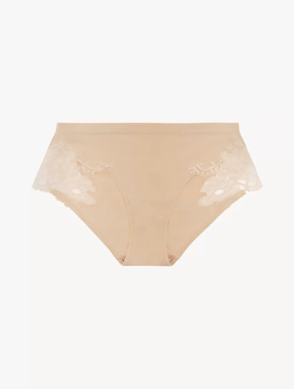 Mid-rise-La Perla Cotton Mid-rise Briefs Nude