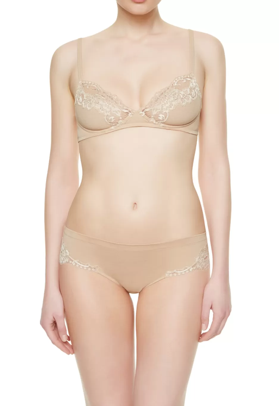 Mid-rise-La Perla Cotton Mid-rise Briefs Nude