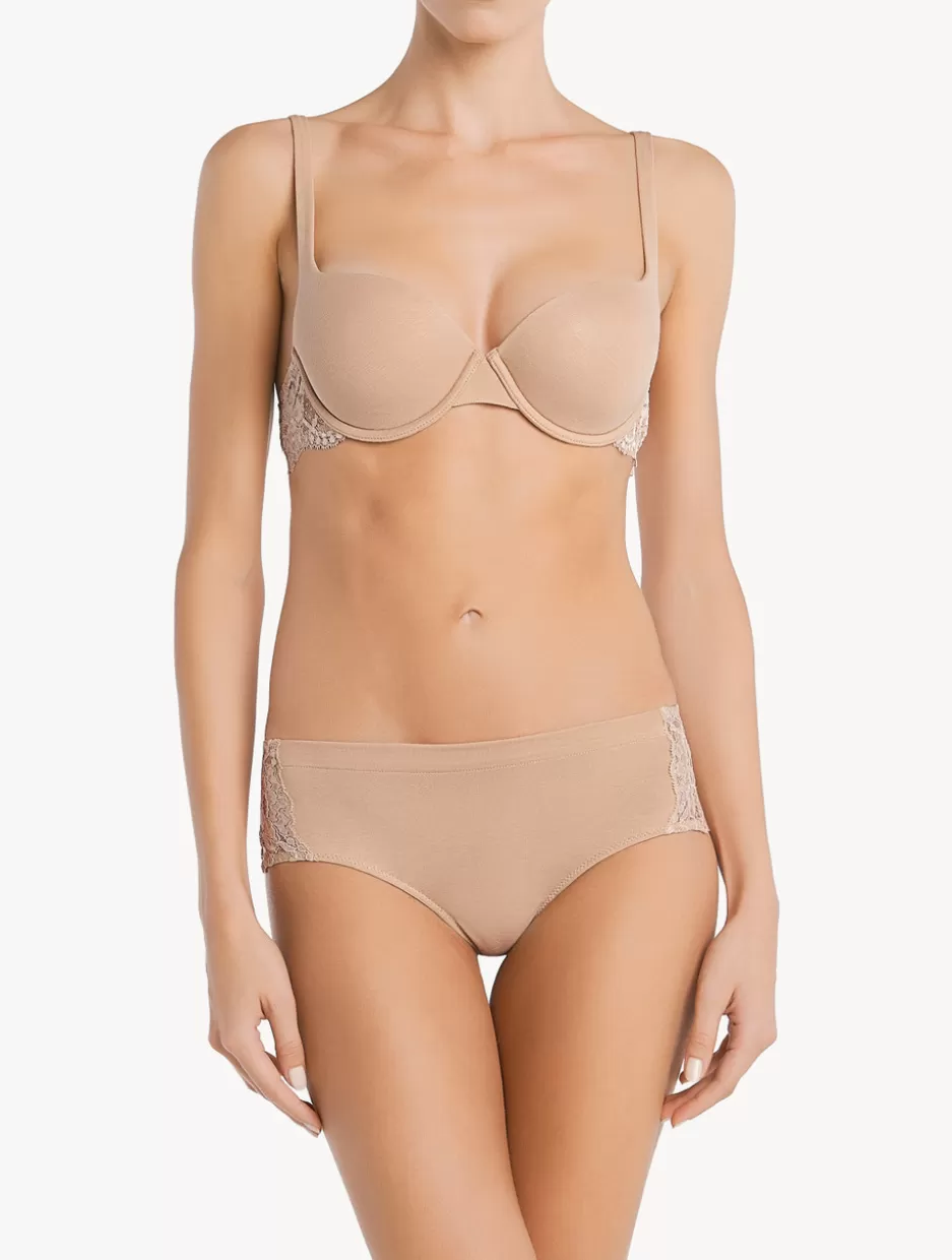 Padded | T-shirt-La Perla Cotton T-shirt Bra Nude