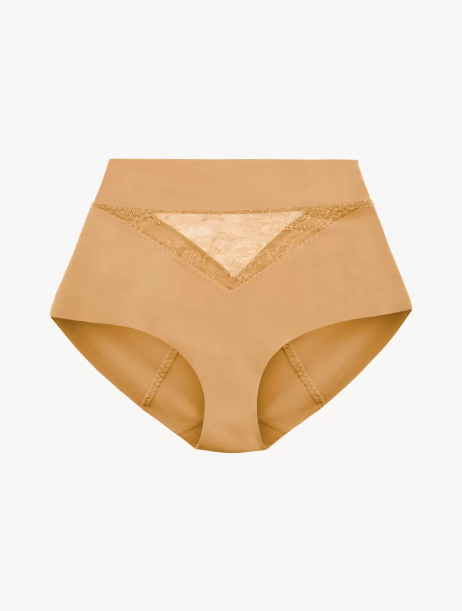 High-waist | Shapewear-La Perla Lycra Control Fit High-waist Briefs With Chantilly Lace Nude