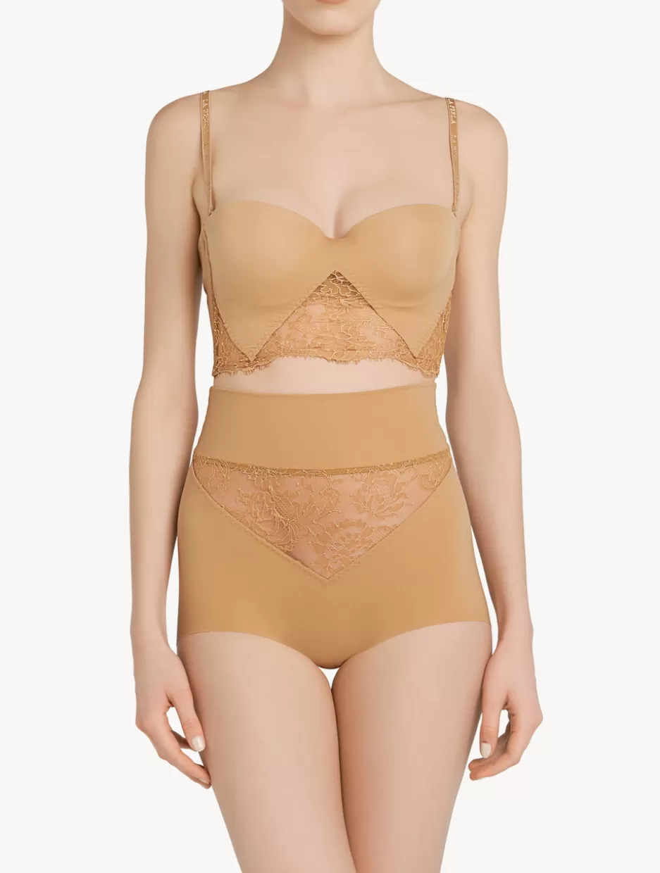 High-waist | Shapewear-La Perla Lycra Control Fit High-waist Briefs With Chantilly Lace Nude