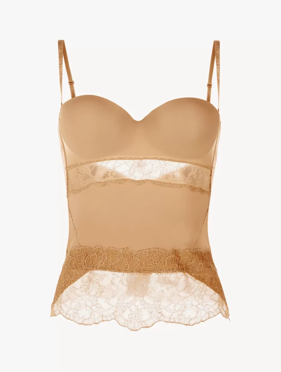 Bodysuits & Bustiers | Shapewear-La Perla Lycra Corset With Chantilly Lace Nude