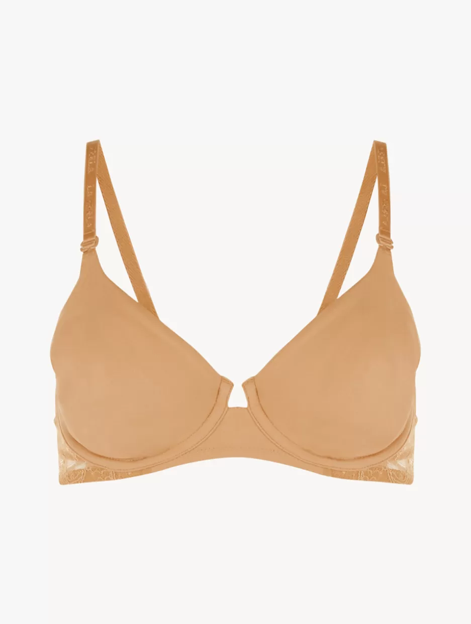 T-shirt | Underwired-La Perla Lycra Underwired Bra With Chantilly Lace Nude