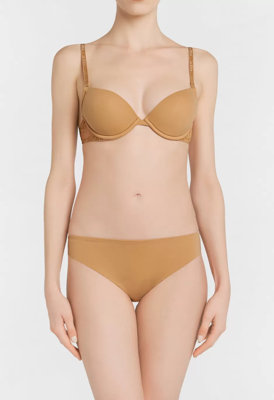 Padded | Push-Up-La Perla T-shirt Multiway Bra With Chantilly Lace Nude