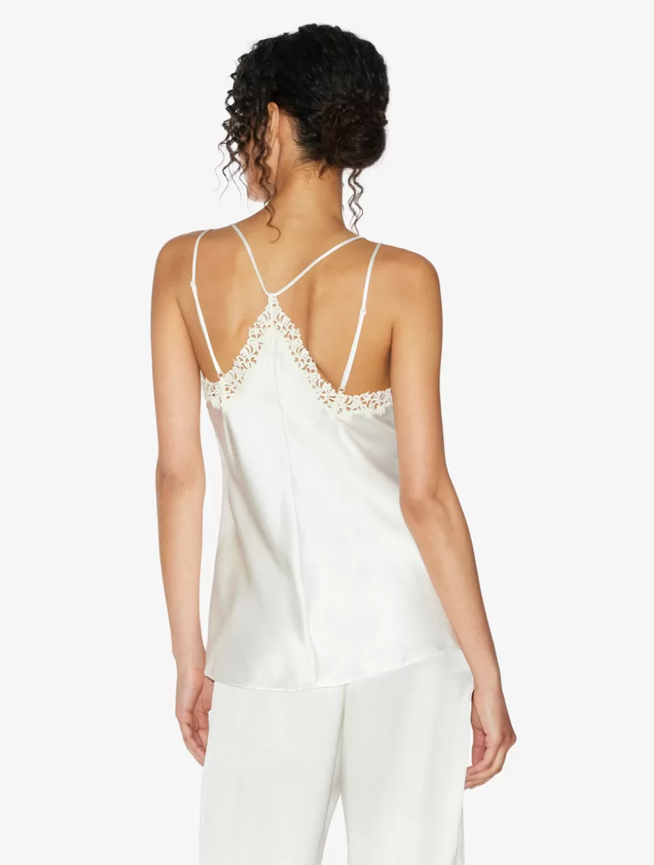 offwhite_camisole_in_silk_with_macram_frastaglio_10804.webp Camisoles | Pajamas-La Perla Off-white Camisole In Silk With Macramé Frastaglio OffWhite