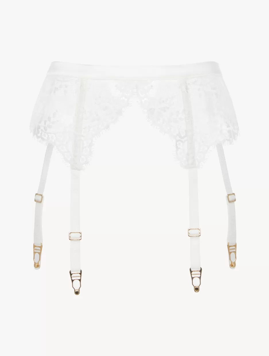 Garter Belts-La Perla Off-white Lace Suspender Belt Natural