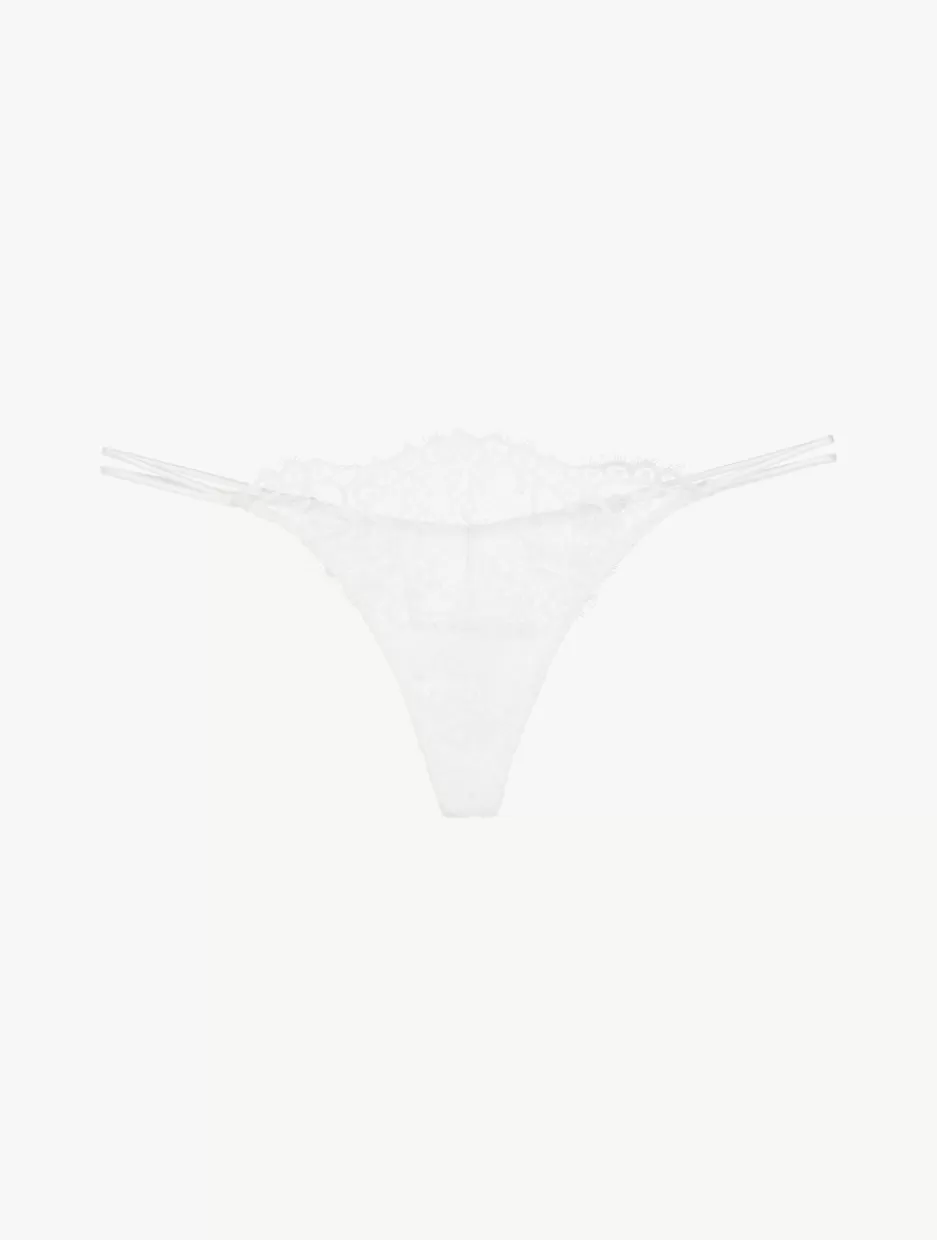 G string & Thong-La Perla Off-white Leavers Lace Thong Natural