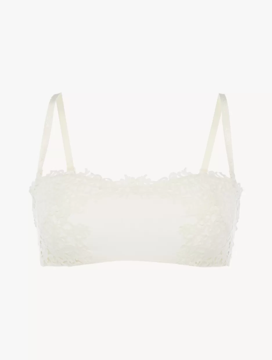 Bandeau | Padded-La Perla Non-wired Bandeau Bra With Macramé Off-white