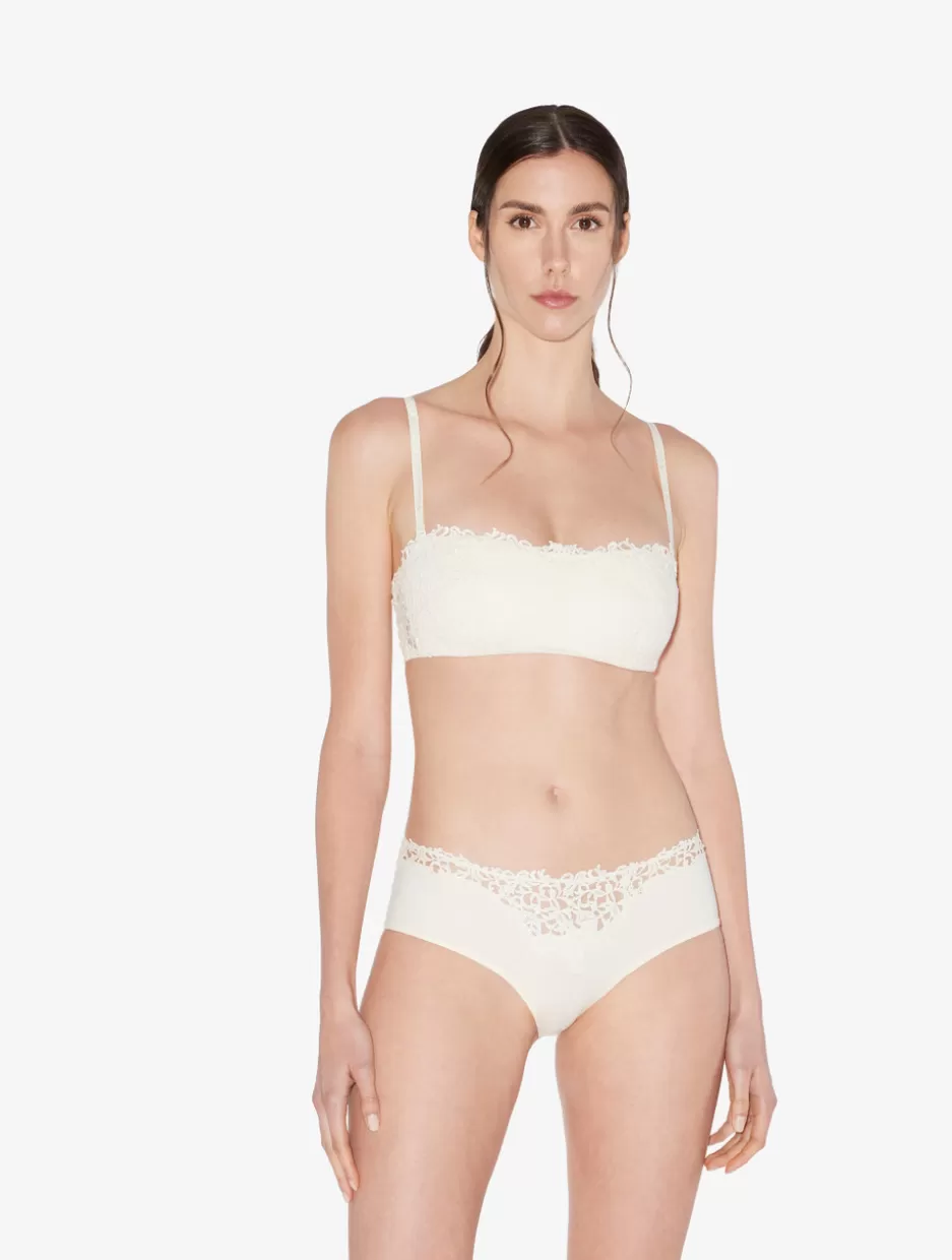 Bandeau | Padded-La Perla Non-wired Bandeau Bra With Macramé Off-white