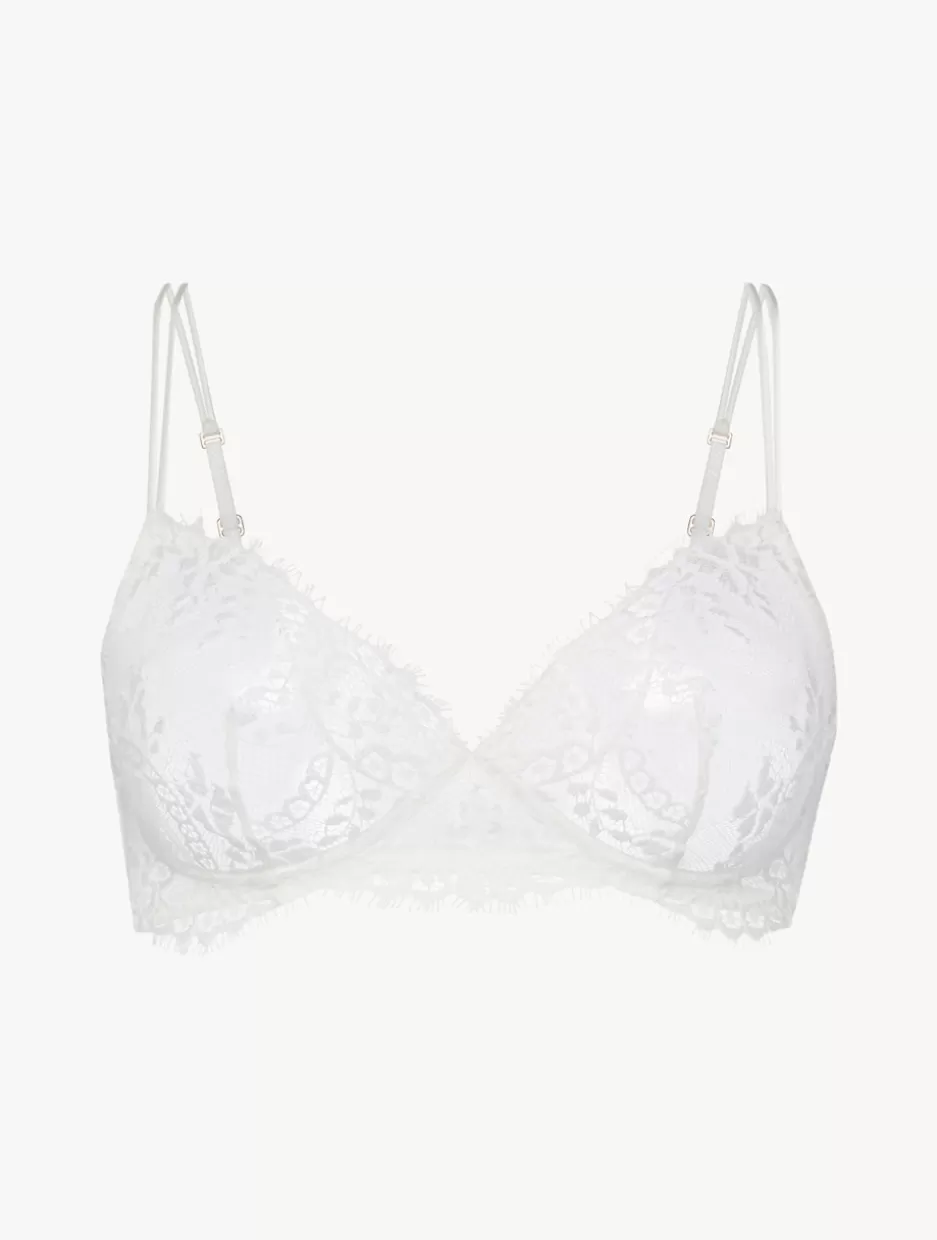 Wireless-La Perla Off-white Non-wired Leavers Lace Bra Natural