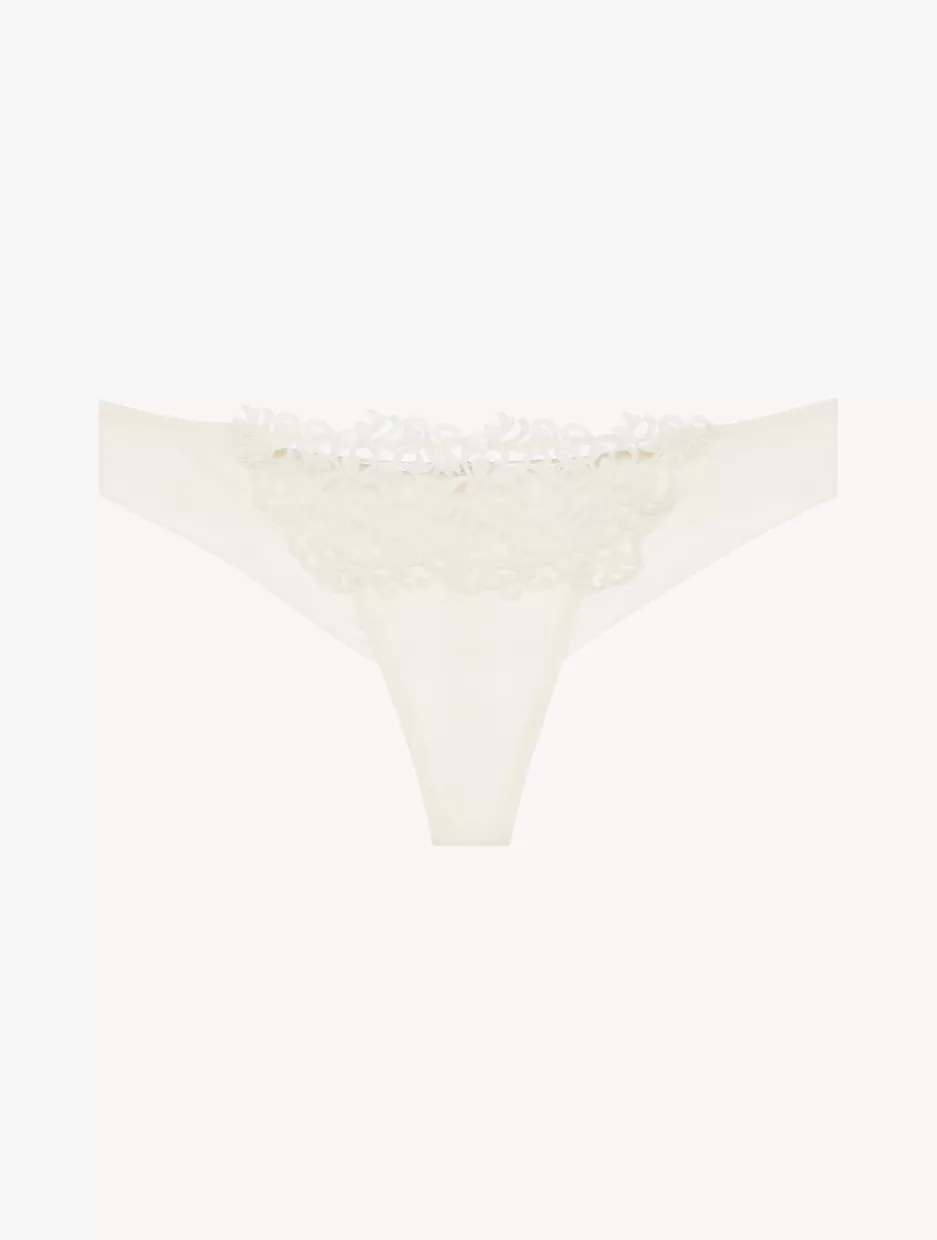 G string & Thong-La Perla Off-white Thong With Macramé OffWhite