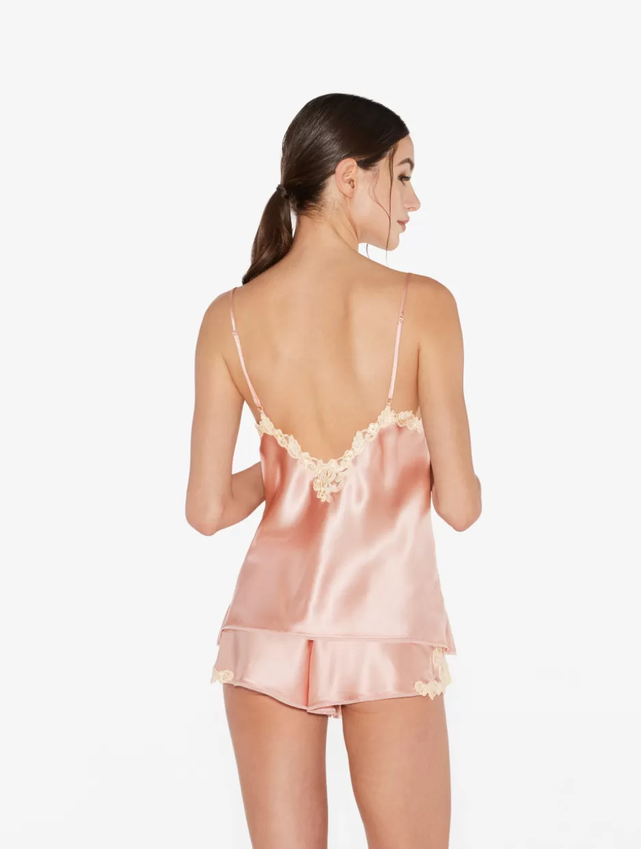 Camisoles | Pajamas-La Perla Silk Camisole With Frastaglio Pink