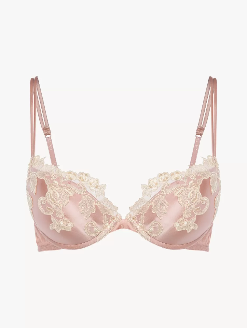 Padded | Push-Up-La Perla Silk Push-up Bra With Frastaglio Pink