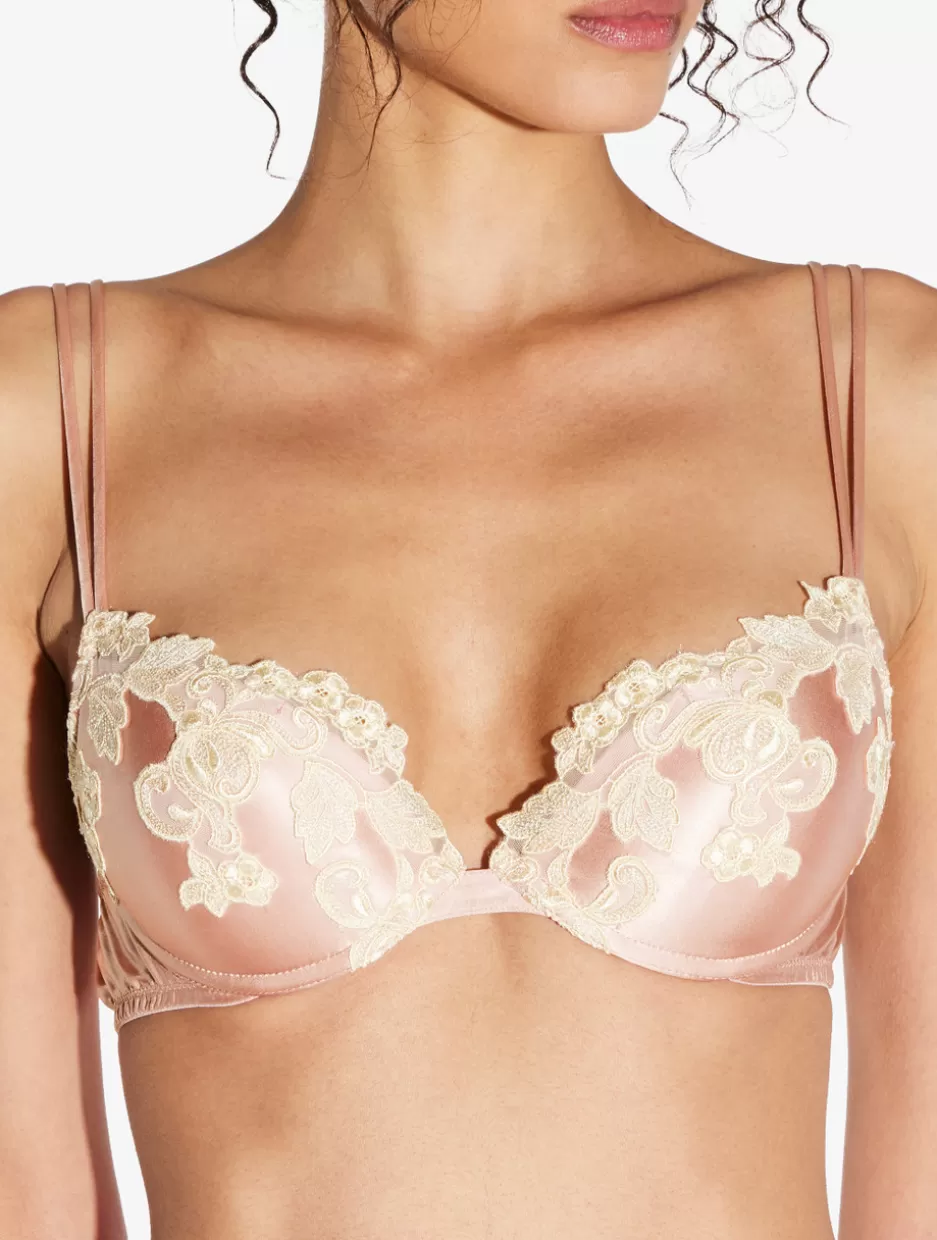 Padded | Push-Up-La Perla Silk Push-up Bra With Frastaglio Pink