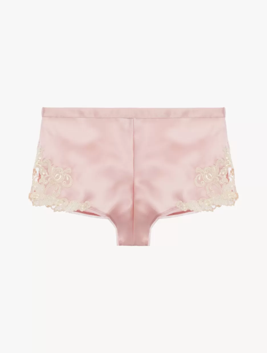 Pajamas | Sleep Shorts & Trousers-La Perla Powder Silk Satin Sleep Shorts With Frastaglio Pink