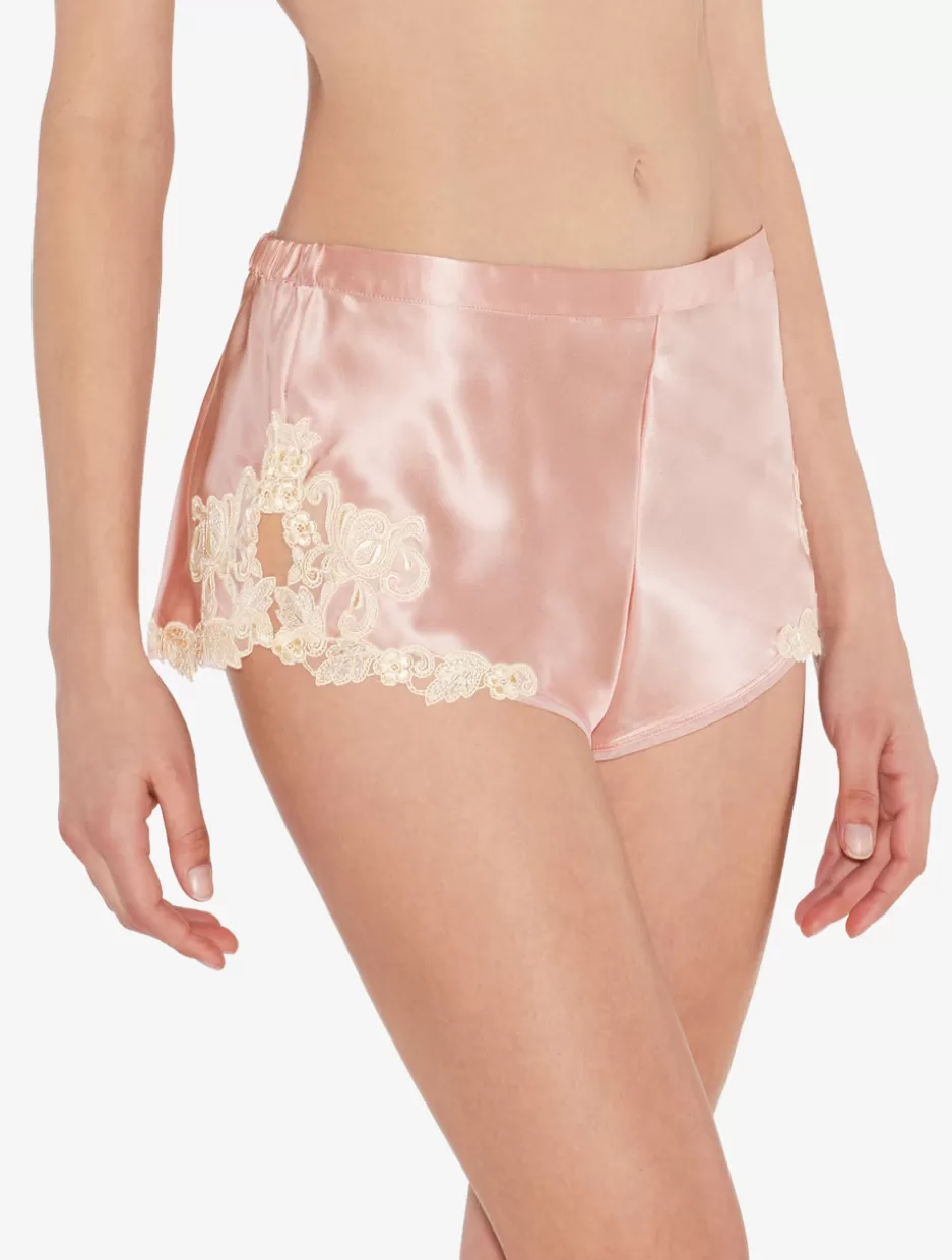 Pajamas | Sleep Shorts & Trousers-La Perla Powder Silk Satin Sleep Shorts With Frastaglio Pink