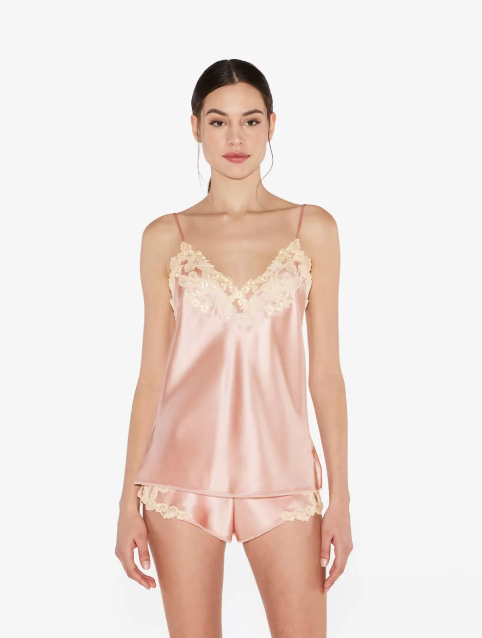 Pajamas | Sleep Shorts & Trousers-La Perla Powder Silk Satin Sleep Shorts With Frastaglio Pink