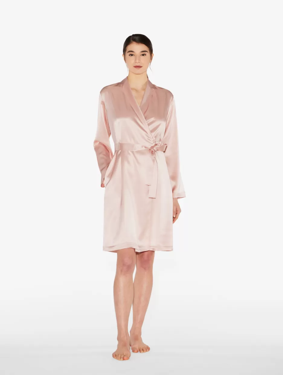 Loungewear | Robes-La Perla Powder Silk Short Robe Pink