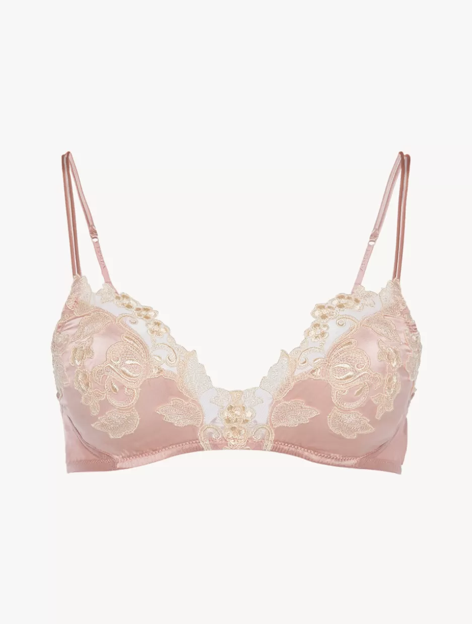 Triangle | Wireless-La Perla Powder Silk Triangle Bra With Frastaglio Pink