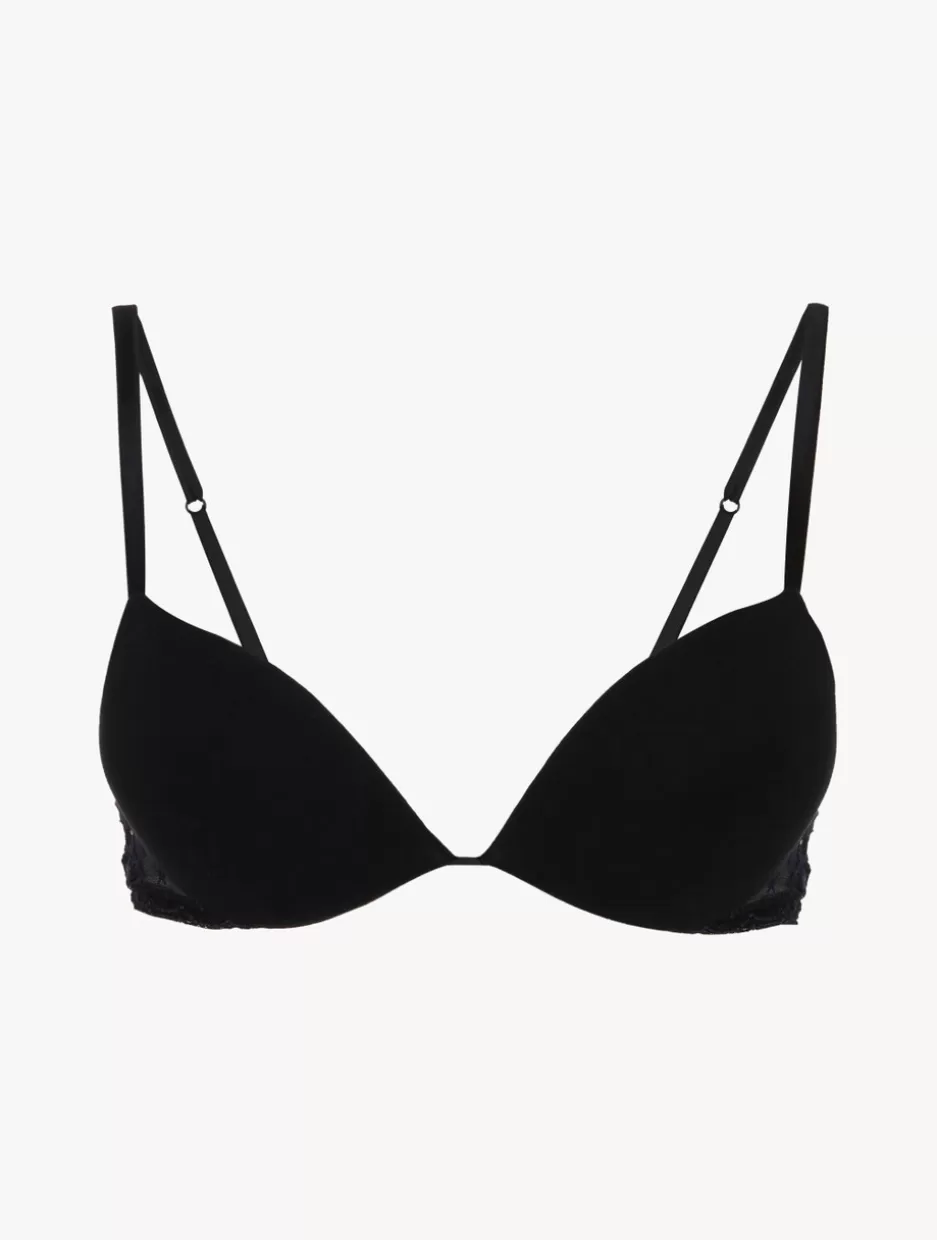 Padded | Push-Up-La Perla Push Up Bra In Onyx With Embroidered Tulle Black