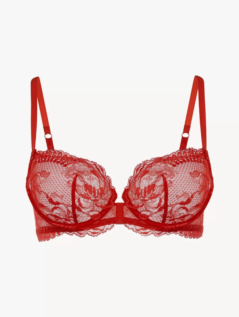 Balconette | Underwired-La Perla Lace Balconette Bra Red