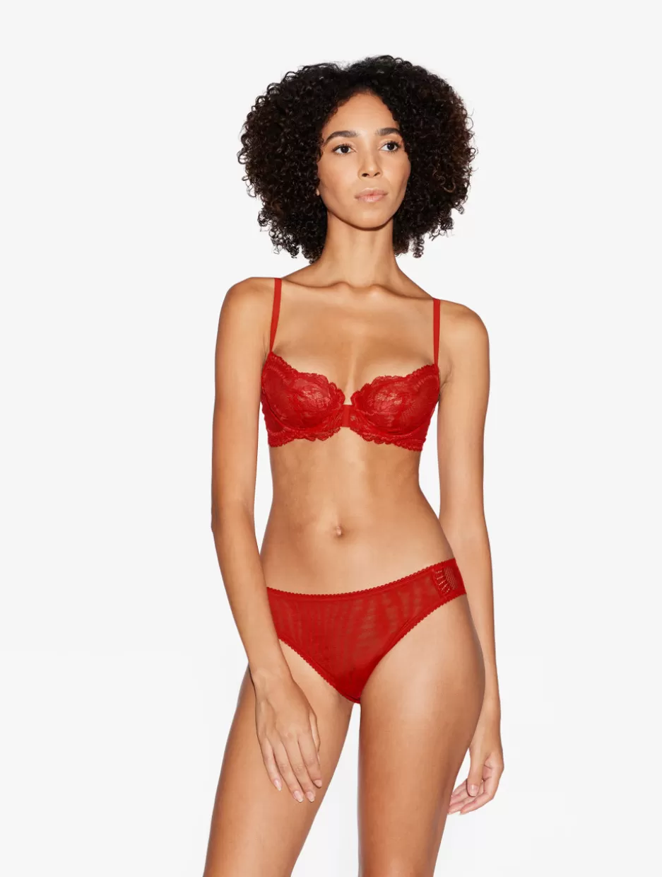 Balconette | Underwired-La Perla Lace Balconette Bra Red