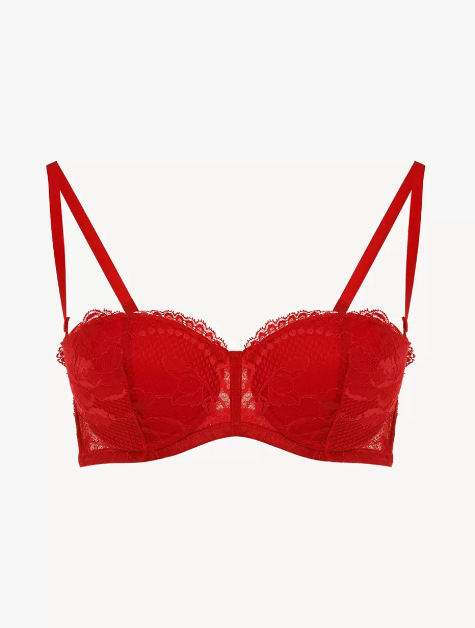 Bandeau | Padded-La Perla Lace Bandeau Bra Red